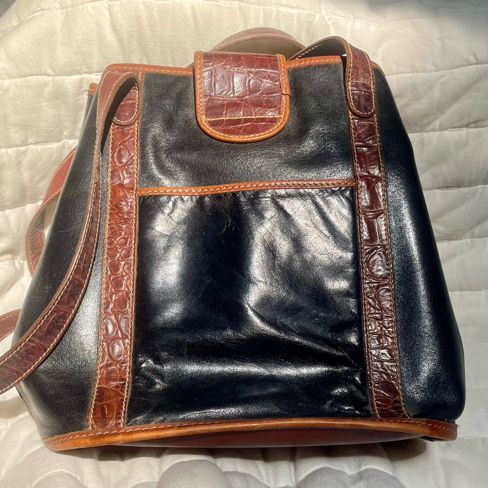 Vintage Brahmin Black and Brown Leather Bag - Picture 3 of 7